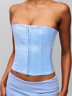 Danielle Guizio - light blue satin corset